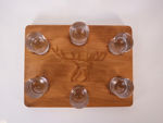 Slika Set za aperitiv sa Swarovski kristalima na drvenom pladnju S/7 staklo