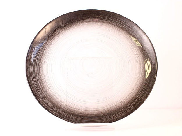 Slika Tanjur dekorativni staklo 28cm-transparent/crni