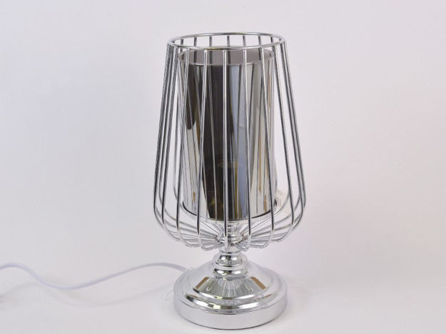 Slika Lampa 27cm. srebrna sa staklenim sjenilom