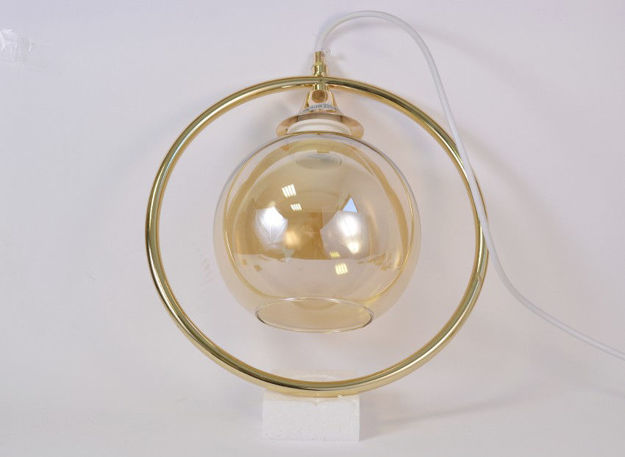 Slika Lampa stropna 30X33cm. zlatna sa staklenim sjenilom