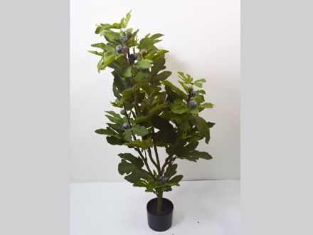 Slika Umjetno drvo smokve 120 cm, 74 lista, 23 ploda, zelena