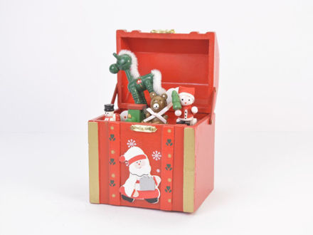 Slika Glazbena božićna kutija 16x9x10.5cm. mdf - mix boje
