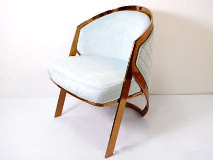 Slika Fotelja baršun/metal 65 cm x 59 cm x 76.5 cm.