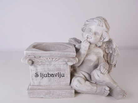 Slika Posuda s anđelom cement 20 x 24 x 17 cm