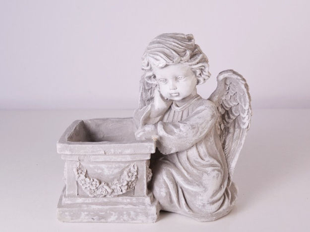 Slika Posuda s anđelom cement 18 x 19.5 x 12 cm