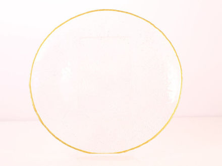 Slika Tanjur dekorativni s uzorkom staklo 28cm-transparent/zlatni rub