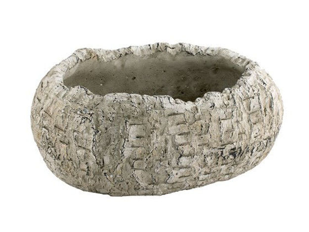 Slika Cement posuda oval 25x19x11CM kora breze