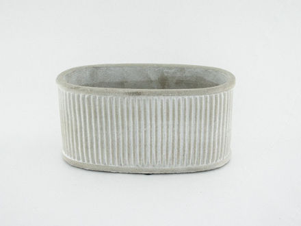 Slika Cement posuda oval 25x13x12 cm rebrasta