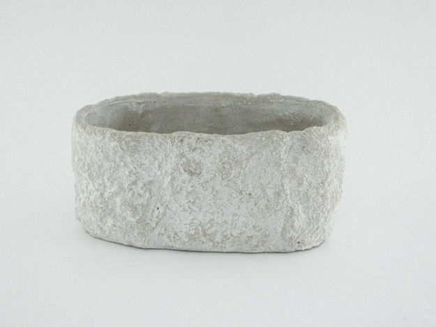 Slika Cement posuda oval 24x12x11 cm kamen