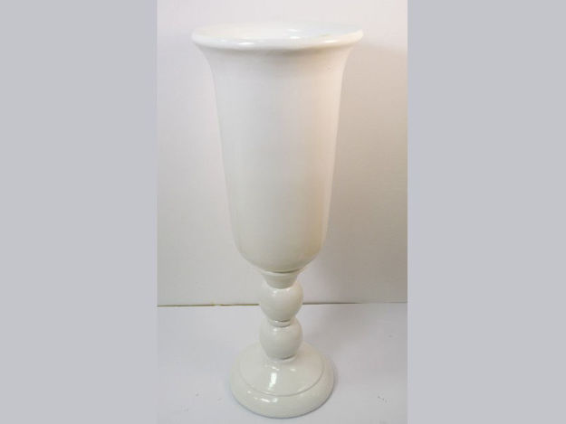 Slika Vaza dekorativna, 36.5x36.5x98cm, fiber glass, sjaj bijela