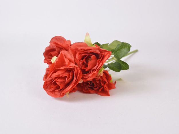 Slika Buket ruža 28 cm, 5 grana, crvena