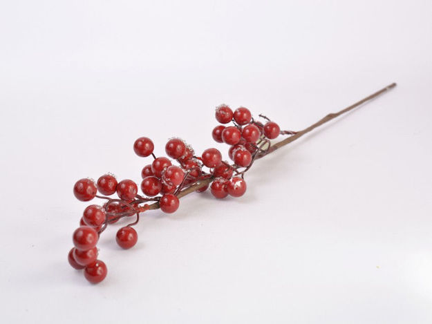 Slika Grana dekorativna berry 50 cm, zašećerena, crvena