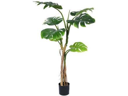 Slika Umjetno drvo monstera 130 cm u loncu, 8 listova