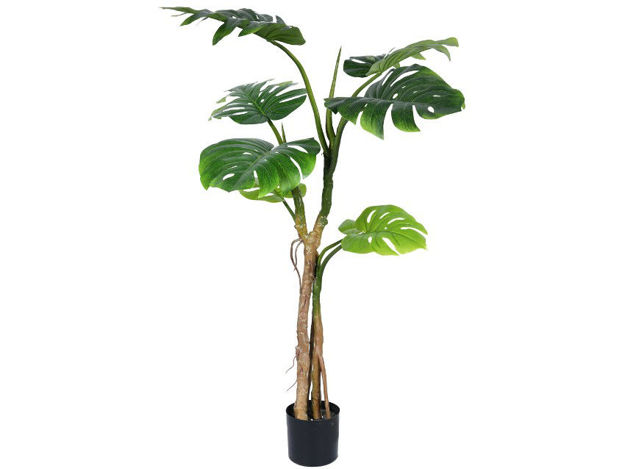 Slika Umjetno drvo monstera 130 cm u loncu, 8 listova