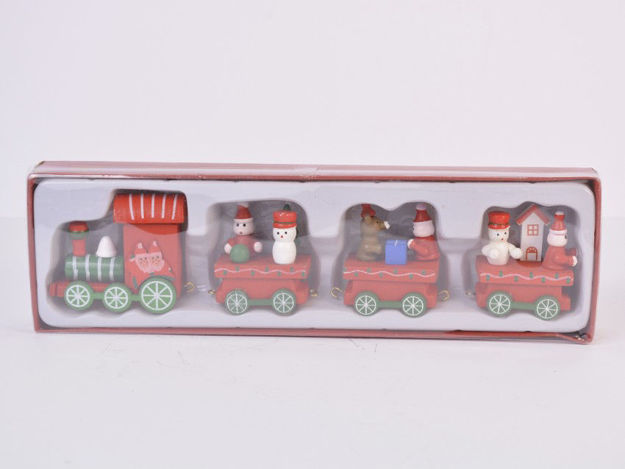 Slika Božićni vlak dekor 20x4.5x5.5cm. mdf - mix boje