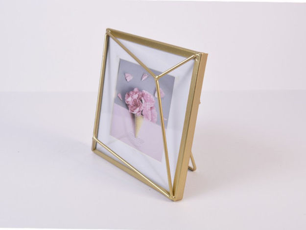Slika Okvir za slike 15*15/10*10cm;staklo, metal, drvo; zlatni
