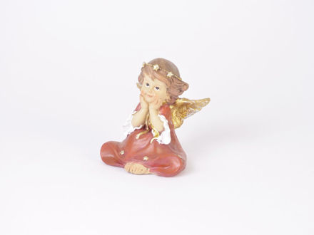 Slika Anđeo dekorativni   7.1X6.1X7.6cm; crveni