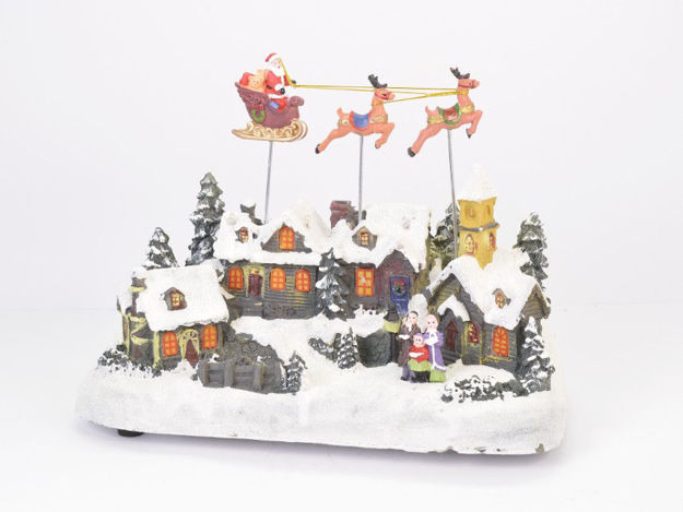 Slika Dekoracija božićno selo s led svjetlom 29*15*21.5cm, resin