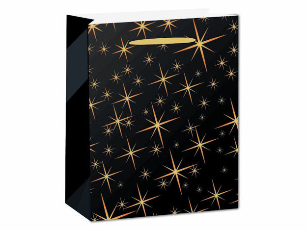 Slika Vrećica 32x26x12cm; 210gr.; zvijezdice; crna/zlatna