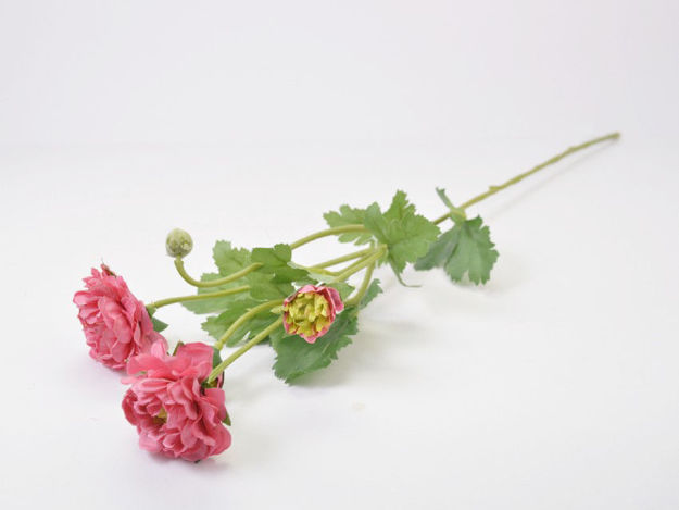 Slika Ranonkula 60 cm; 4 cvijeta; tamno roza