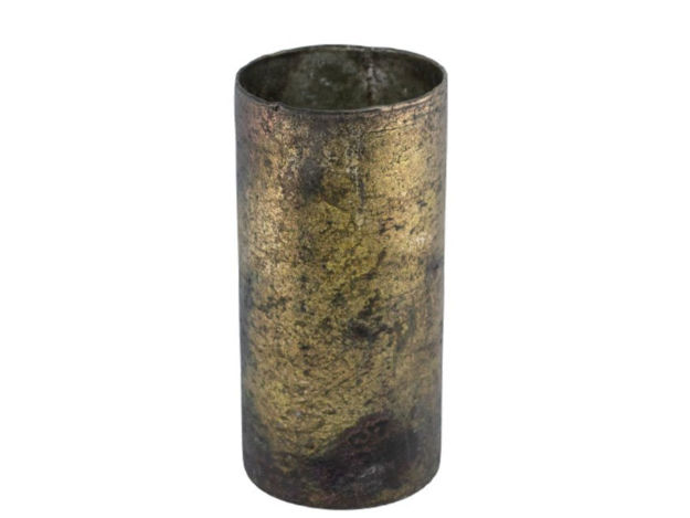 Slika Staklo vaza cilindar h20 d10cm šampanj s preljevom boja