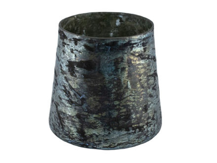 Slika Staklo vaza h19 d18cm o13,5cm plava s efektom