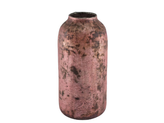 Slika Staklo vaza h26 d11cm o5,5cm srebrna/roza