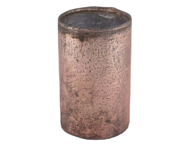 Slika Staklo vaza cilindar h16 d10cm srebrna/roza