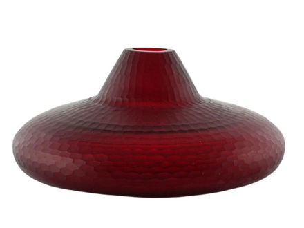 Slika Staklo vaza h14d26cm o3,5cm crvena