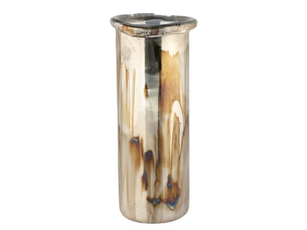 Slika Staklo vaza 10x23cm srebrna s preljevom boja