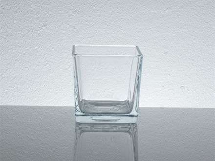 Slika Staklo vaza kocka 10x10 cm