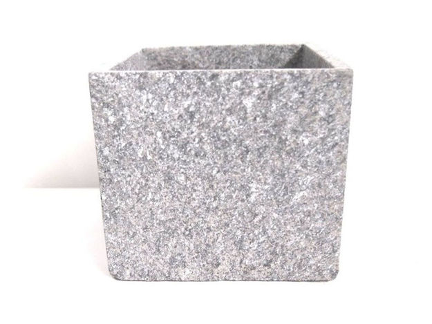 Slika Cement posuda kocka - 13x13x13cm siva granit