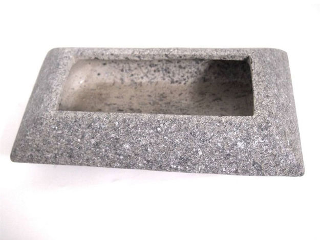 Slika Cement posuda plitka - 25x14x6cm siva granit