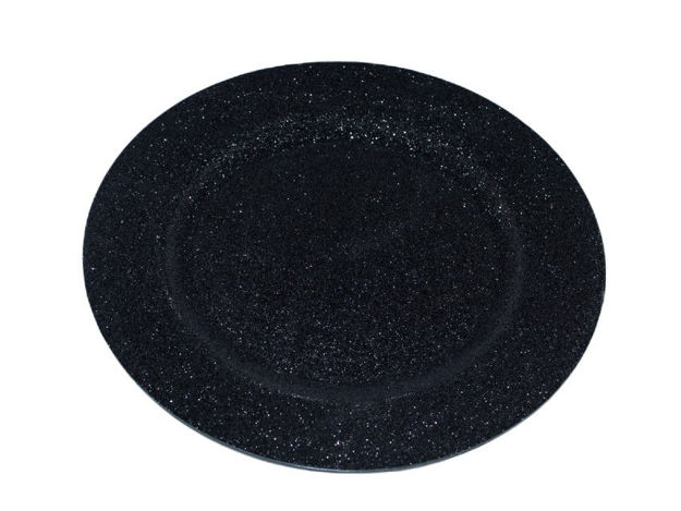 Slika Tanjur plastični gliter crni 33 cm