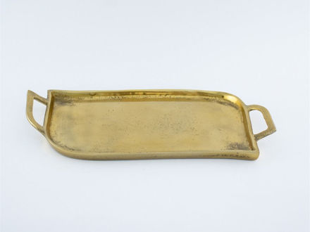 Slika Pladanj metalni s ručkama 36x17cm h3cm zlatna