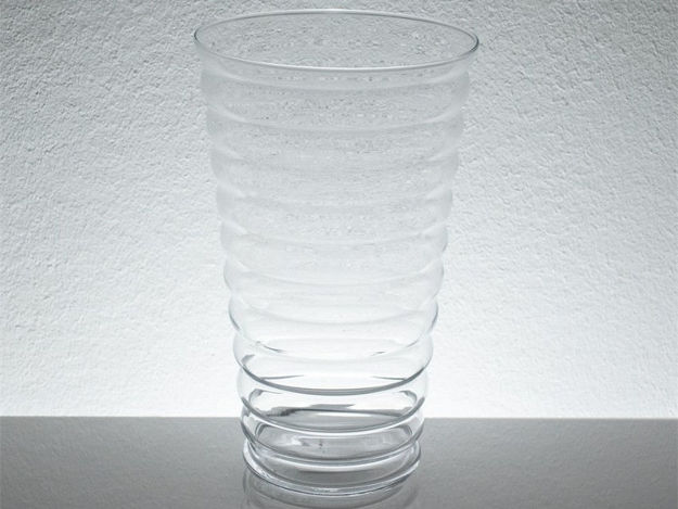 Slika Staklo vaza konus - spiralna h28,5 d17,5 cm