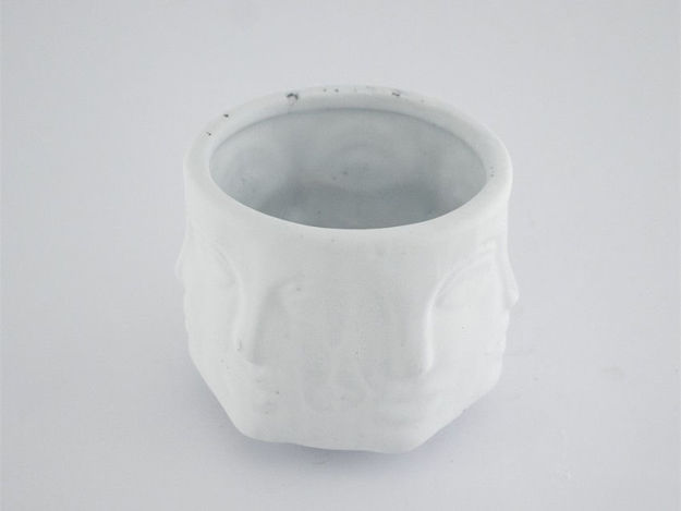 Slika Cement posuda lica 15,5x15,5x11,5 cm bijela