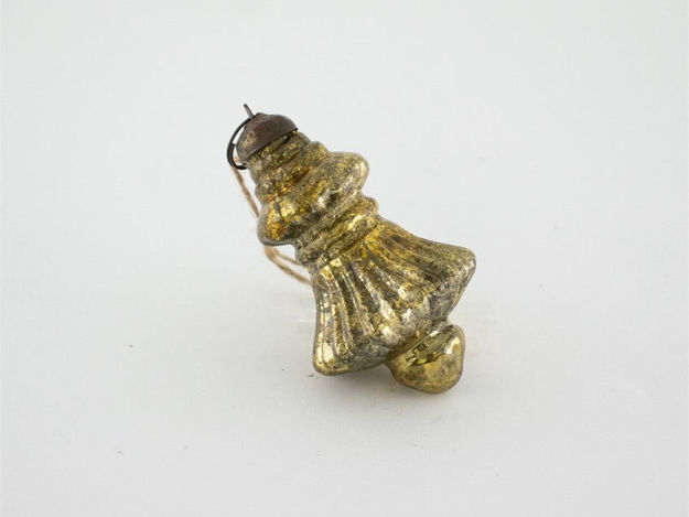 Slika Staklena kuglica luster dijamantni rez 5x9cm zlatna