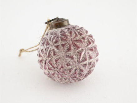 Slika Staklena kuglica cvjetni rez 8cm wine frost