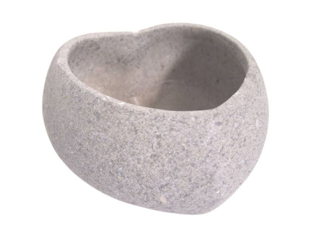 Slika Cement posuda srce 20x20x10cm siva granit