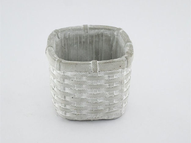 Slika Cement posuda četvrtasta - pleteni uzorak 15,5x10 cm