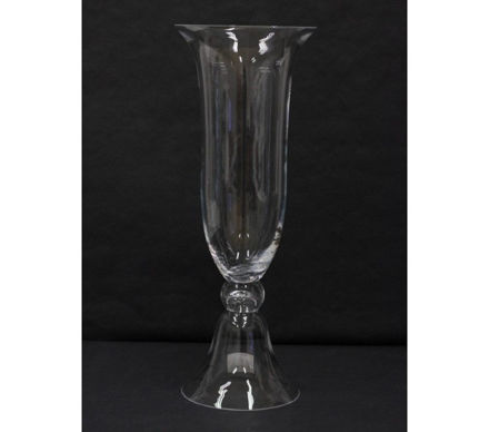 Slika Staklo vaza na nogu H60D21,5cm šlif
