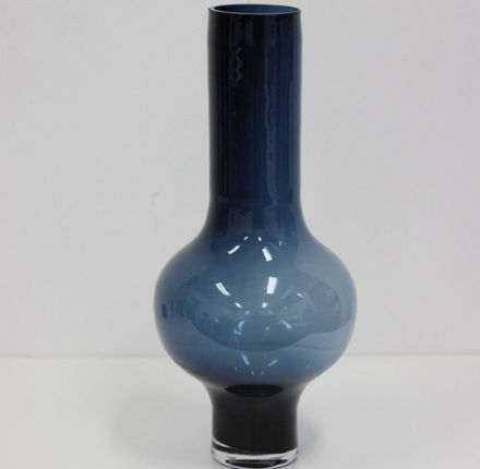 Slika Staklo vaza H63D28cm O12cm šlif t.plava