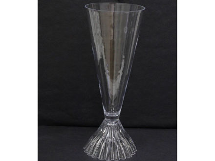 Slika Staklo vaza konus na nogu H60D23 cm šlif