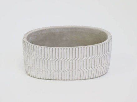 Slika Cement posuda oval 19x10cm h9,5cm bijela