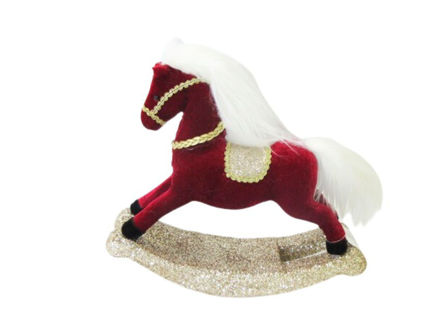 Slika Dekoracija konjić 8x30x27 cm; crvena