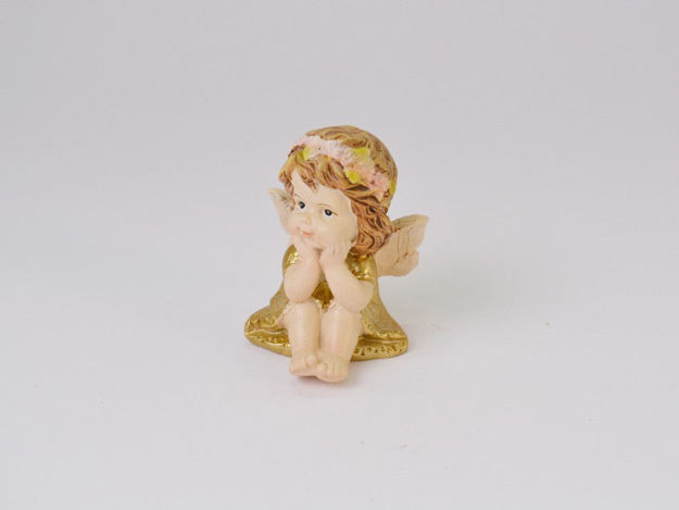 Slika Anđeo dekorativni 4.9*5.7*6.4cm; zlatni, polyresin