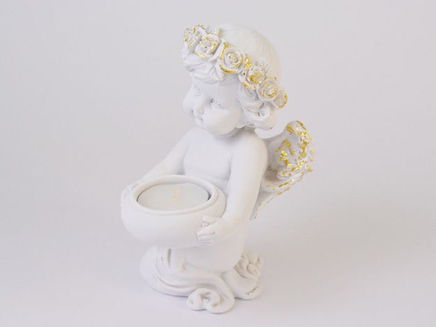 Slika Anđeo dekorativni 10.4*11.6*16.2cm; bijeli/zlatni, polyresin