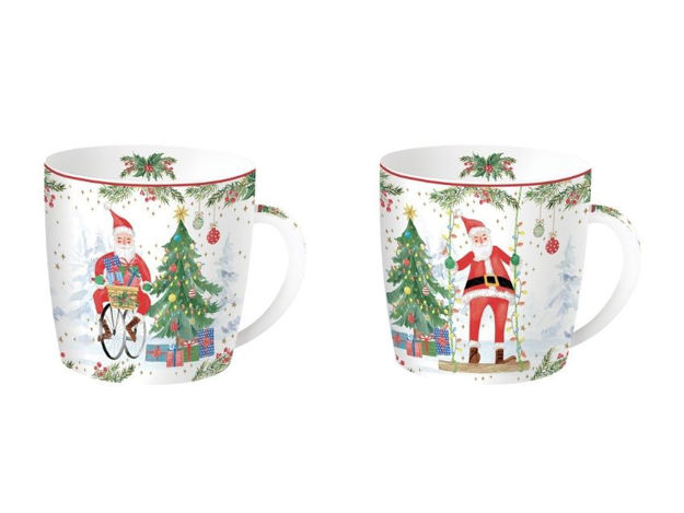 Slika Šalice porculan 350ml. S/2-Joyful santa