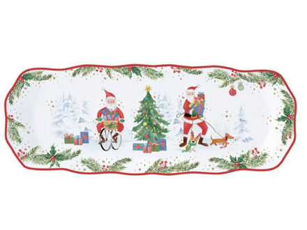 Slika Tanjur porculan 37x14cm.-Joyful santa